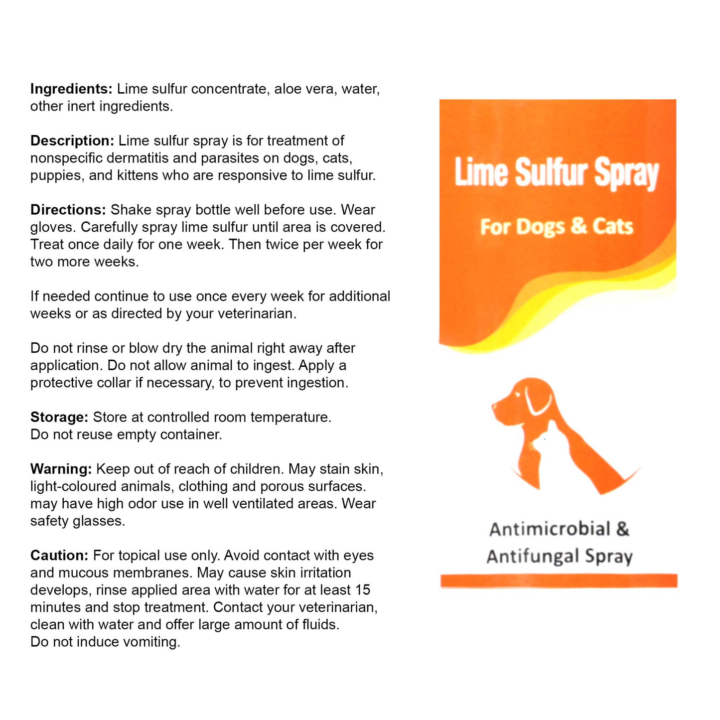 Lime Sulfur Spray - Pet Care for Dry and Itchy Skin