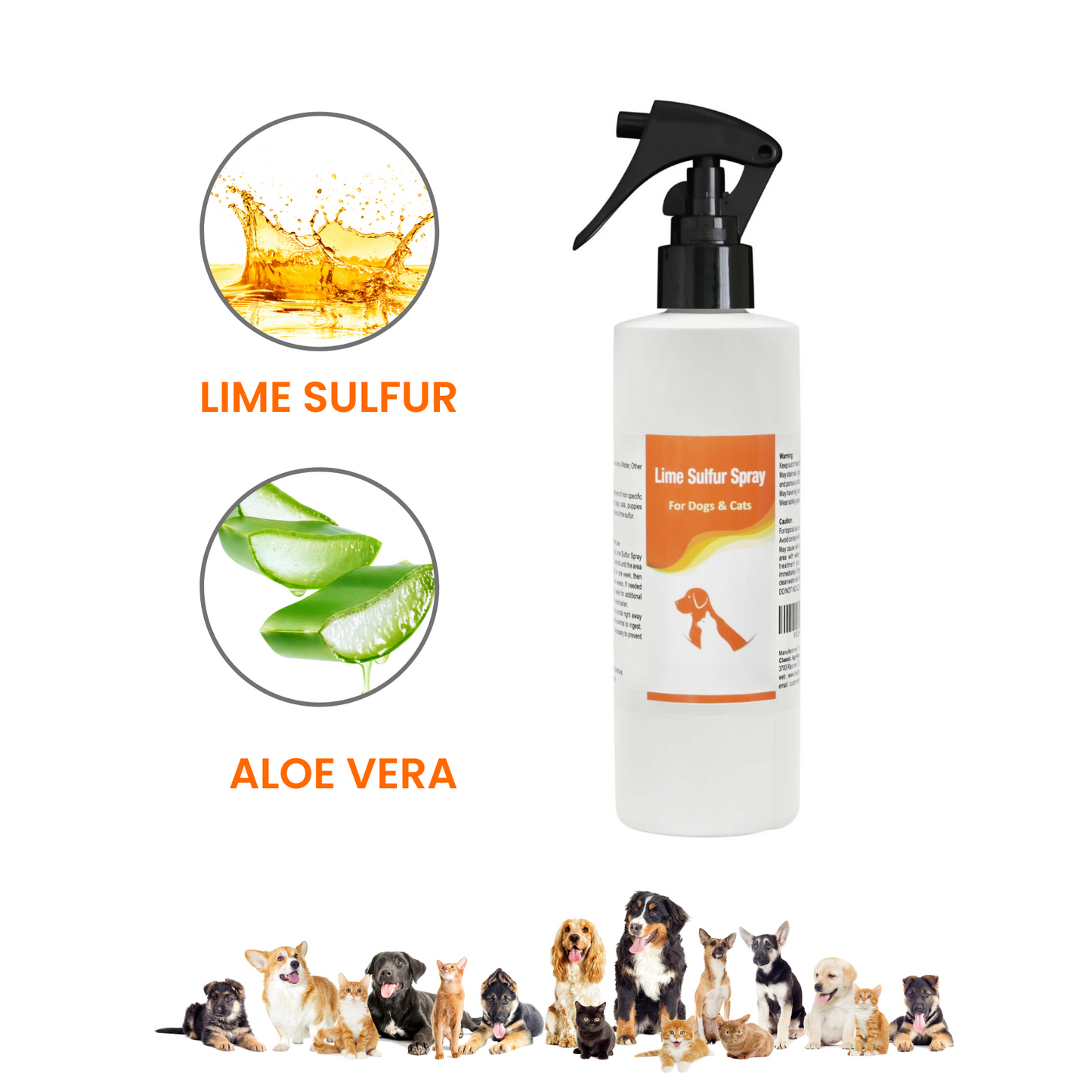 Lime Sulfur Spray - Pet Care for Dry and Itchy Skin