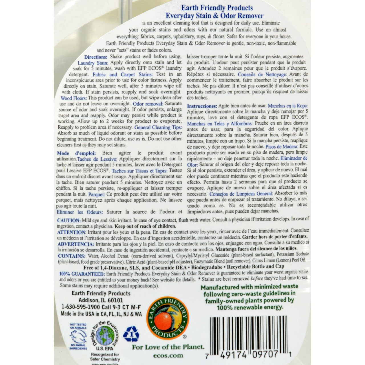 Earth Friendly Stain And Odor Remover (6x22Oz)-1