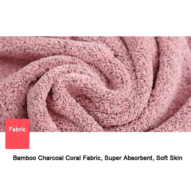 thick and big Bamboo Charcoal Coral Velvet Bath Towel For Adult Soft Absorbent Microfiber Fabric Towel Household Bathroom Towel