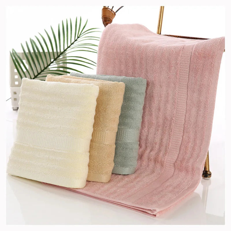 70x140cm Bamboo Fiber Bath Towel for Bathroom Simple Stripes Beach Towels Women's Spa Thicken Comfortable Quick-drying Towelse