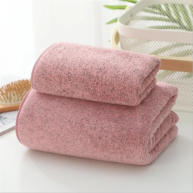 70x140cm Bamboo Charcoal Coral Velvet Bath Towel For Adult Soft Absorbent Bamboo Carbon Fiber Household Bathroom Towel Sets