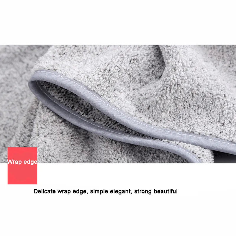 thick and big Bamboo Charcoal Coral Velvet Bath Towel For Adult Soft Absorbent Microfiber Fabric Towel Household Bathroom Towel