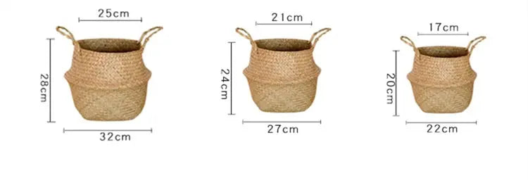 Wicker Storage Basket Flower Baskets Laundry Storage Decorative Basket Rattan Flower Pot Garden Planters Household Organizer