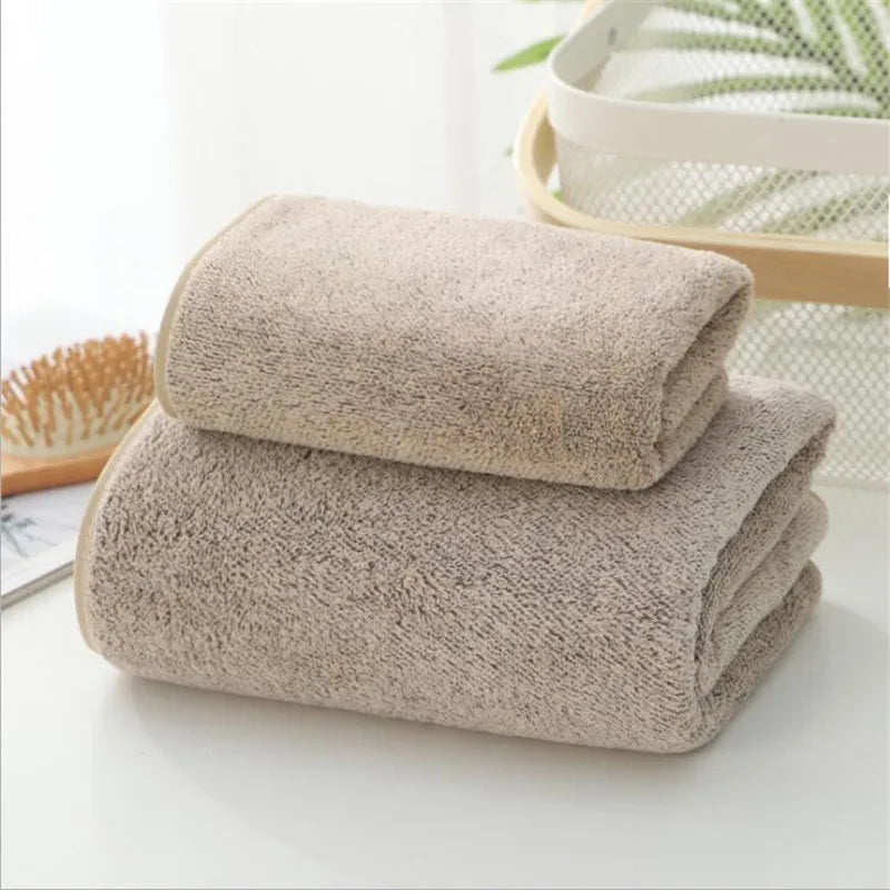 70x140cm Bamboo Charcoal Coral Velvet Bath Towel For Adult Soft Absorbent Bamboo Carbon Fiber Household Bathroom Towel Sets