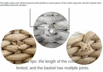 Woven Basket Cotton Rope Storage  Sundries Clothing Cosmetic Organizer Book Toy Desktop Storages Nordic Style Home Decor