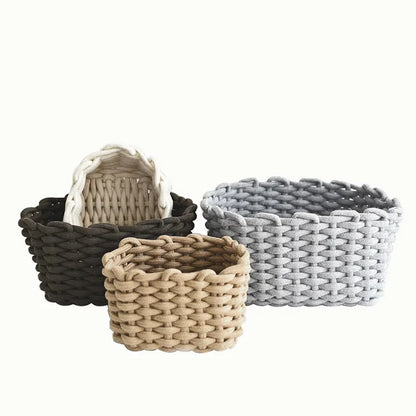 Woven Basket Cotton Rope Storage  Sundries Clothing Cosmetic Organizer Book Toy Desktop Storages Nordic Style Home Decor