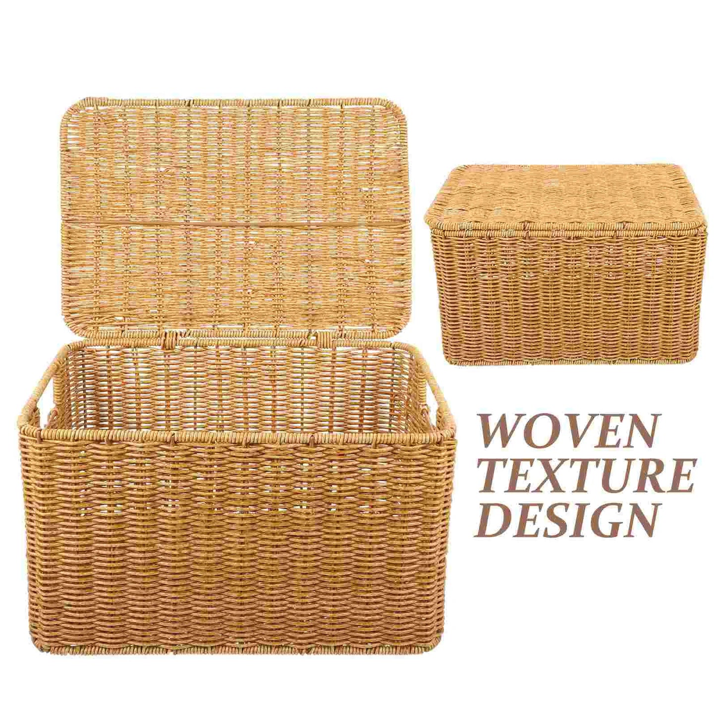 Woven Storage Basket Indoor Dresser Drawer Sundry Receiving Shelf Baskets Large Decorative Multi-function Clothes Toy Rattan