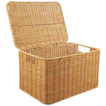 Woven Storage Basket Indoor Dresser Drawer Sundry Receiving Shelf Baskets Large Decorative Multi-function Clothes Toy Rattan