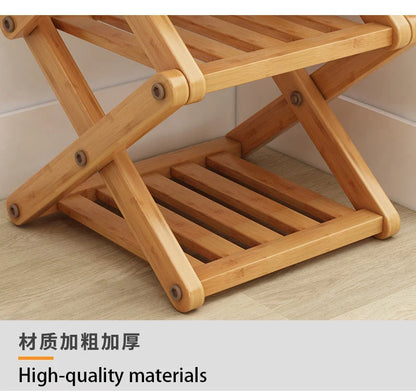 Simple Bamboo Installation-Free Shoe Rack 2-6 Tier Household Multifunctional Storage Rack Living Room Bedroom Shoe Shelf