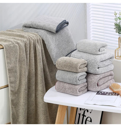 thick  Bamboo Charcoal Coral Velvet Bath Towel For Adult Soft Absorbent Bamboo Carbon Fiber Household Bathroom Towel