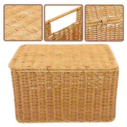 Woven Storage Basket Indoor Dresser Drawer Sundry Receiving Shelf Baskets Large Decorative Multi-function Clothes Toy Rattan