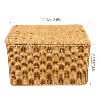 Woven Storage Basket Indoor Dresser Drawer Sundry Receiving Shelf Baskets Large Decorative Multi-function Clothes Toy Rattan