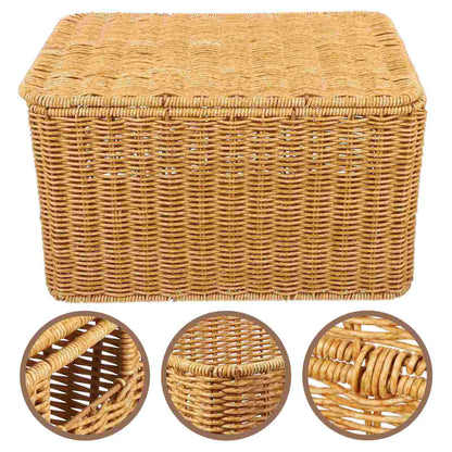 Woven Storage Basket Indoor Dresser Drawer Sundry Receiving Shelf Baskets Large Decorative Multi-function Clothes Toy Rattan