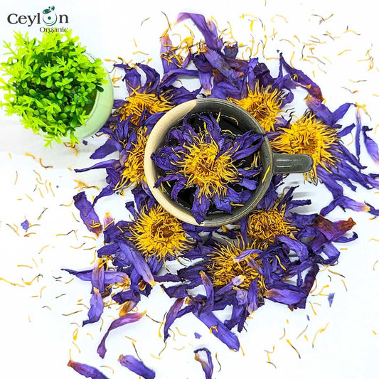 20kg+ Dried Blue Lotus Flowers - Premium Quality Nymphaea Caerulea Herbal Tea | Ceylon Organic-0