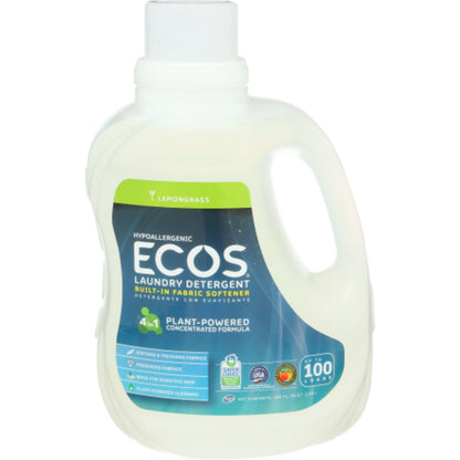 Earth Friendly Ecos Lemongrass Ultra Liquid Detergent (4x100 Oz)-0
