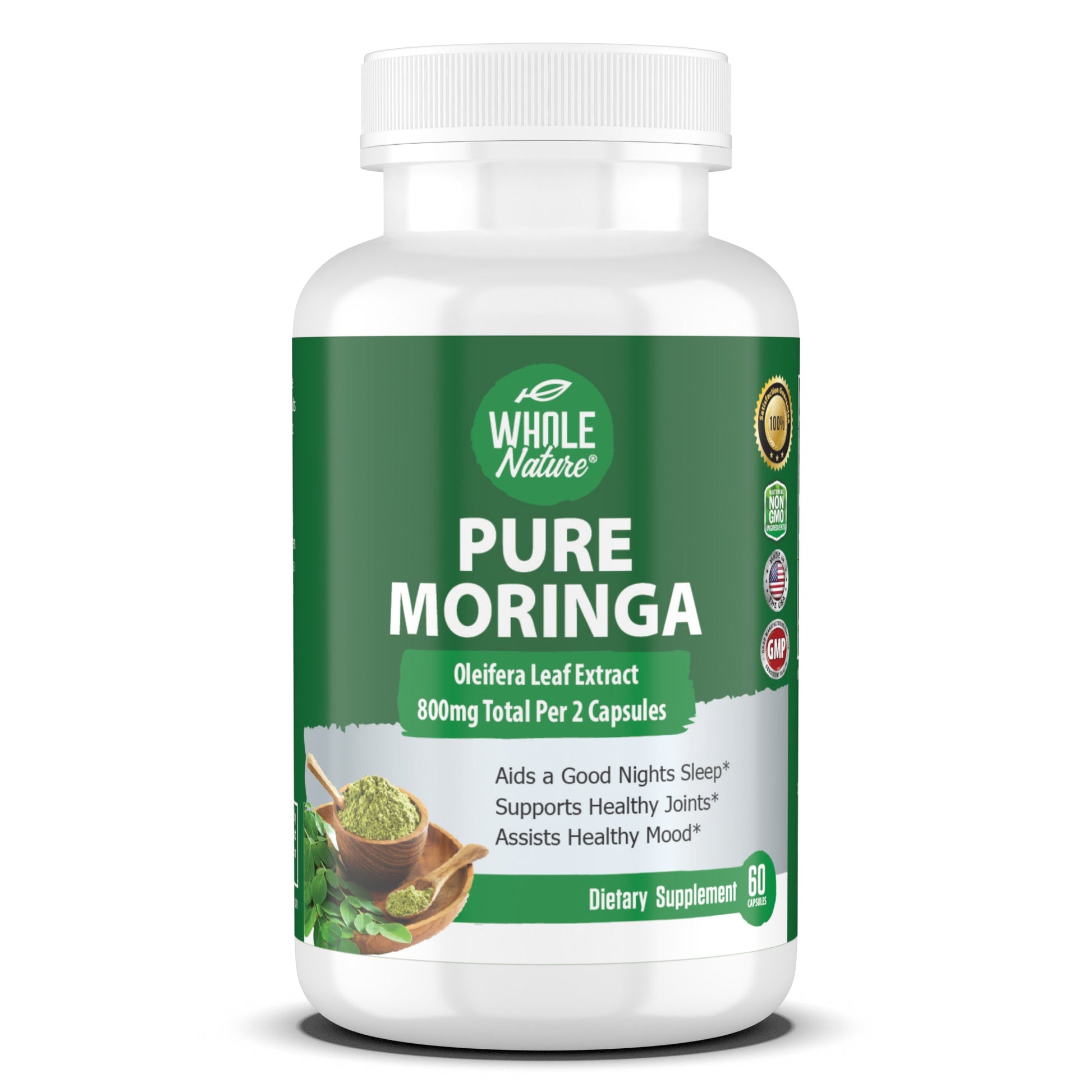 Moringa Capsules, 800mg Organic Moringa Oleifera-0