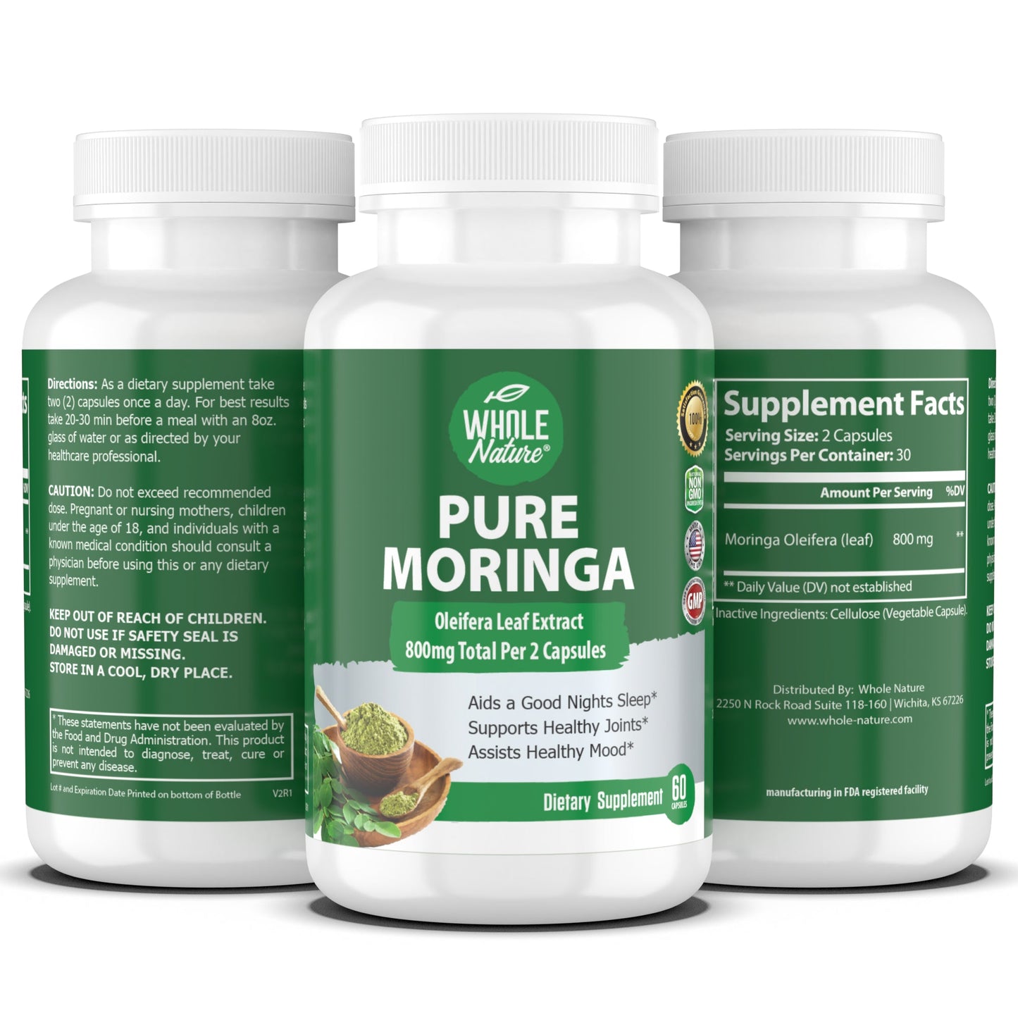 Moringa Capsules, 800mg Organic Moringa Oleifera-4