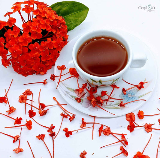 100g+ Dried Ixora Coccinea flowers Jungle Geranium Rathmal Rathambala Ayurvedic Herbal Drink | Ceylon Organic-0